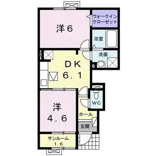 ソルディアス B【1階】の間取り
