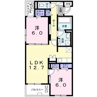 コントレイル【4階】の間取り