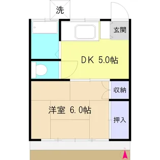 ハイツクローカス【1階】の間取り