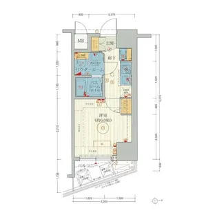 エステムプラザ難波WESTリバークロス【12階】の間取り