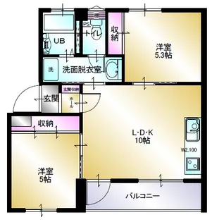 多賀台ヒルズマンションC【3階】の間取り
