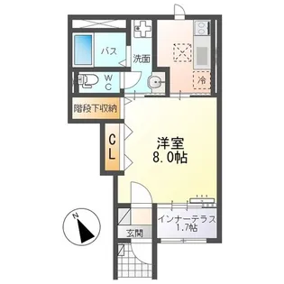 エヌフェルメール【1階】の間取り