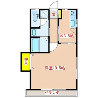 コーポサカエシングルハウス I【2階】の間取り