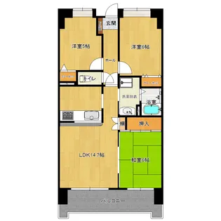 アーバン都城【3階】の間取り