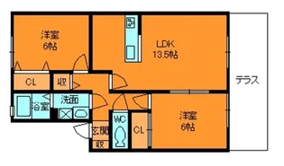 グリーンヴィレッジあい【1階】の間取り