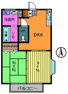福島県郡山市大槻町字原田北【アパート】の間取り