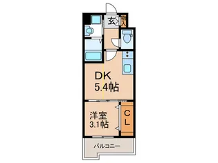 ギャラクシー空港西【9階】の間取り