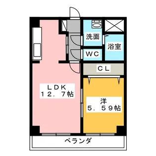 塔世西裏第2MSビル【6階】の間取り