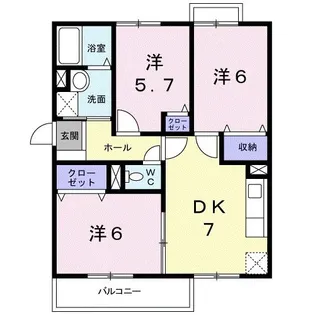 サ-フサイドサンシャイン S棟【1階】の間取り