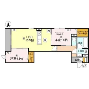 クラシスト高殿【1階】の間取り
