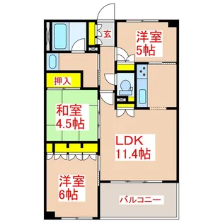 サーパス東千石【14階】の間取り