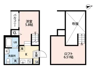1Kの間取り画像