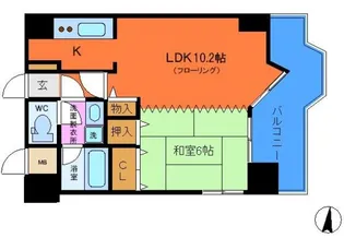 カルロ北目【8階】の間取り