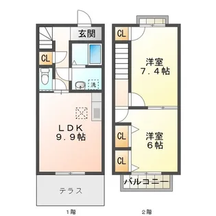 三重県津市中河原【一戸建】の間取り
