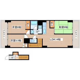 八本松マンション【8階】の間取り