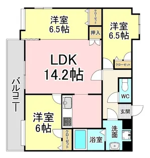 福岡県北九州市戸畑区中原西1【マンション】の間取り
