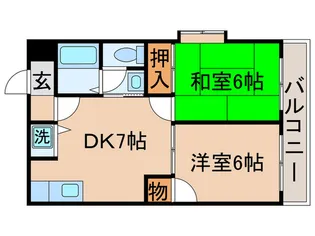 パークハイツA【1階】の間取り