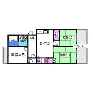 コーポ北花田【1階】の間取り