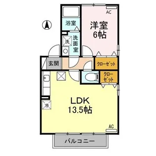千歳山タウンハウス B【2階】の間取り