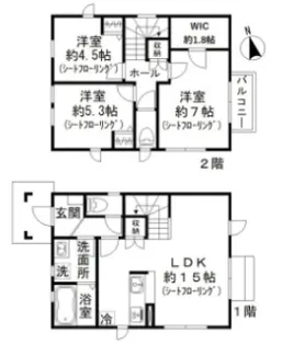 東京都板橋区東新町1【一戸建】の間取り