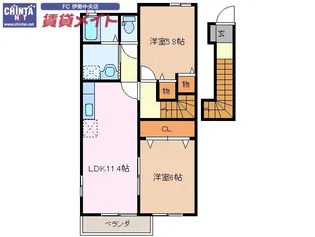 フラン・メゾン【2階】の間取り