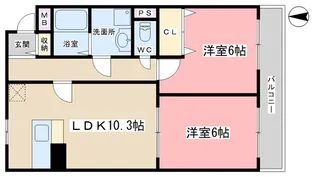 アニメートヒルズ【1階】の間取り