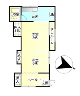 吟風荘【1階】の間取り
