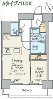 クレストコート門前仲町【15階】の間取り
