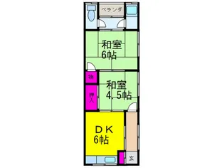 清水ハイツ【2階】の間取り