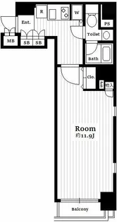 パークウェル市ヶ谷【1階】の間取り