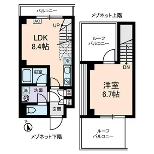 メゾンヌーヴェル【5階】の間取り
