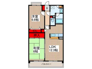 キングホームズ1番館A号棟【2階】の間取り