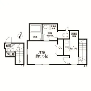 東京都新宿区上落合3【アパート】の間取り