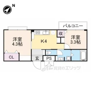 ロードアップ牧野【2階】の間取り