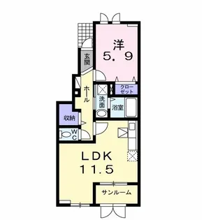 バーデンハイムIII【1階】の間取り