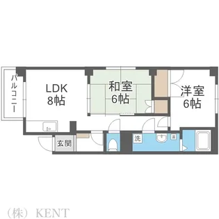 ロイヤル伏古8・3【2階】の間取り