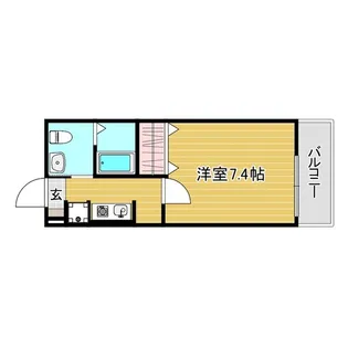福岡県福岡市城南区西片江1【アパート】の間取り