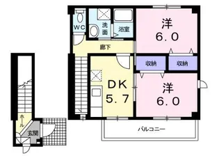 エクセルシャルム【2階】の間取り