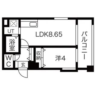 レジデンスカープ札幌【15階】の間取り