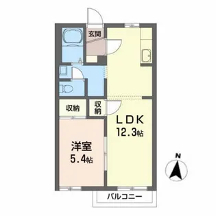 ヤマトハイツIIE【1階】の間取り