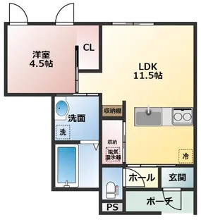 クロシェット薬師堂【1階】の間取り