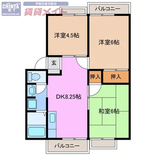 ハイツ荒木【2階】の間取り