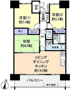アスレ東原I番館【5階】の間取り