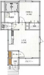Rnkr二枚橋(リンクアールにまいばし)【1階】の間取り