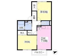 ラ・シェルブール【1階】の間取り