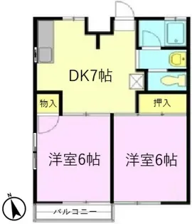 ドエルホーキ A棟【1階】の間取り