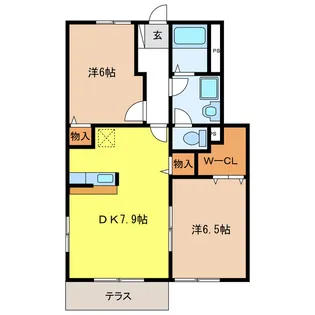 スリーエム B【1階】の間取り