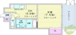 アネシス泉中央【1階】の間取り