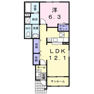 フリーデ石井II【1階】の間取り