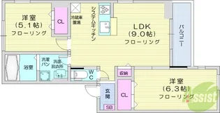 ルリアン小田原【2階】の間取り